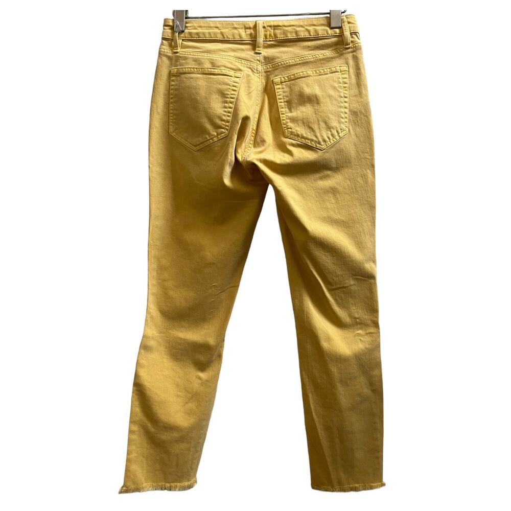 Loft Size 25 Yellow Weather Look Curvy Skinny Raw Hem Crop Jean 26 Inch Inseam - Picture 4 of 12
